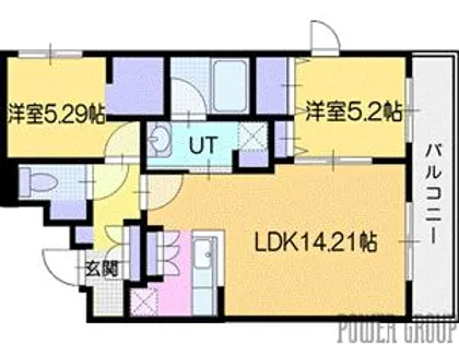 ピオネロ恵庭Ⅳ【2階】の間取り