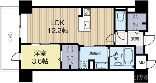 リーブル博多駅前【5階】の間取り