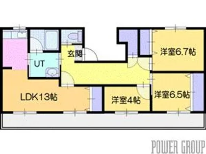 ピースルームB【3階】の間取り