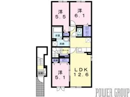 カルム栗山【2階】の間取り