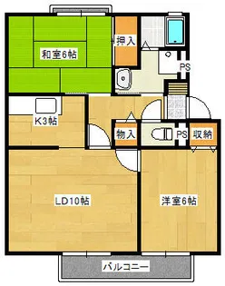 カルチェ東香里ⅡA棟【2階】の間取り