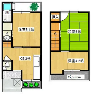 大阪府守口市大枝南町【タウンハウス】の間取り