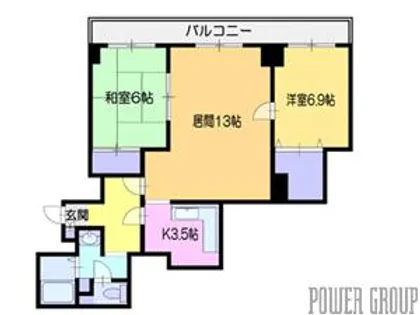 アンカー小樽レジデンス【2階】の間取り