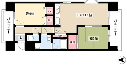 クレスト石川橋【2階】の間取り