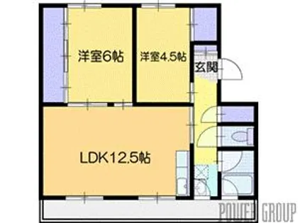 ビレッジハウス栗山1号棟【5階】の間取り