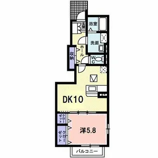サンセール里中【1階】の間取り