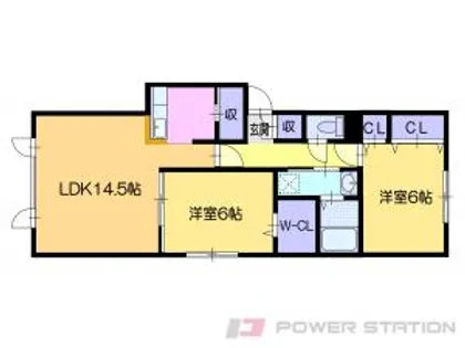 ラ・シュエット上江別西町【1階】の間取り