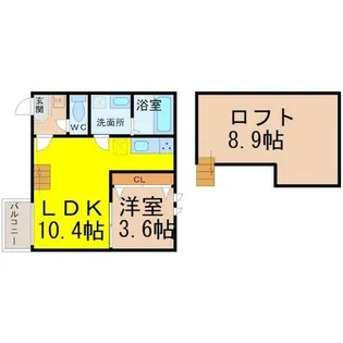 AMPIO高畑【2階】の間取り