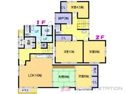 北海道江別市東野幌本町【一戸建】の間取り