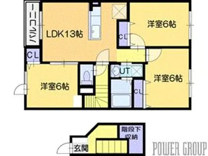 ウエストファイブヒルズ【2階】の間取り
