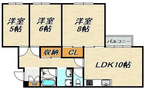 グリーンハイツ妙法寺B棟【3階】の間取り