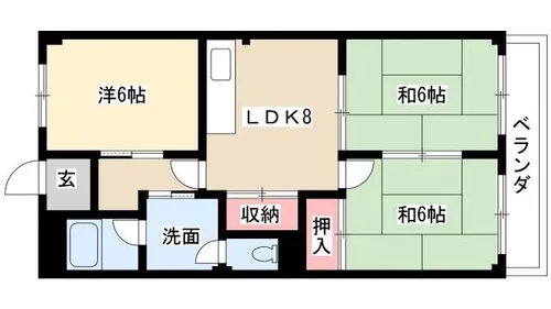 愛清ハイツ【3階】の間取り