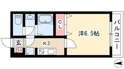 ラ シャルール千成【1階】の間取り