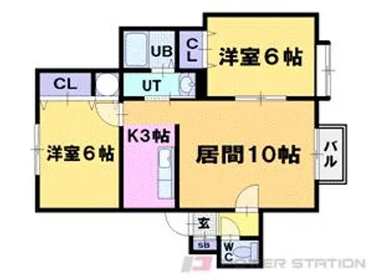 アペルト・ドゥエ【2階】の間取り