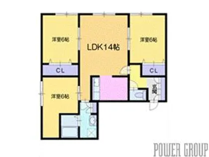 ラメール桂岡A【1階】の間取り