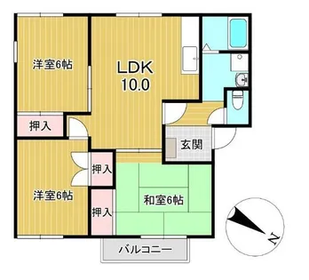エステート高穂A棟【2階】の間取り