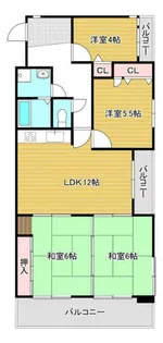 サンビレッジ幸神【401号室】の間取り