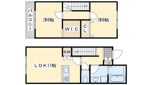 グランスタ馬場山Dコート【110号室】の間取り