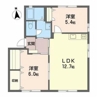 ディアスウエスト【B-101号室】の間取り
