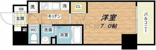 プレサンス堺筋本町駅前シェル【11階】の間取り