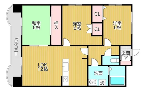 グリーンドエル穴生【505号室】の間取り