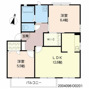 フォーレスなかま【201号室】の間取り