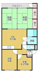 エメラルドマンション引野【302号室】の間取り