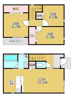 福岡県北九州市若松区浜町2丁目【一戸建】の間取り