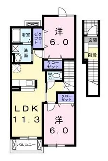 ディアコート【203号室】の間取り