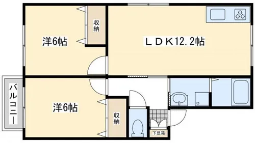 ヴァルト中尾 Ⅱ【204号室】の間取り