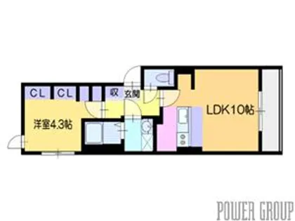 ヴェルデオーロ住吉【4階】の間取り