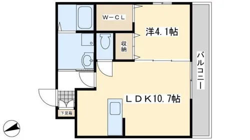 Will Style 陣原 R【101号室】の間取り