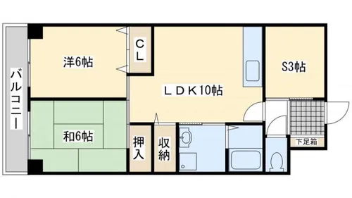 グランディール翔峰【203号室】の間取り