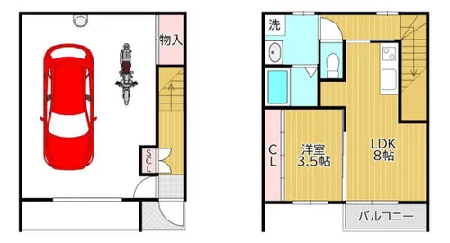 ギャラン中間【D-3号室】の間取り