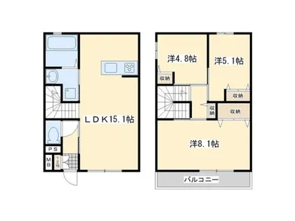 フロレスタ桃園【105号室】の間取り
