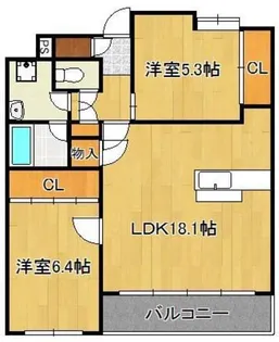 グランフォーレ【202号室】の間取り