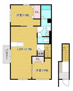 メゾンコンフォース通谷B棟【2階】の間取り