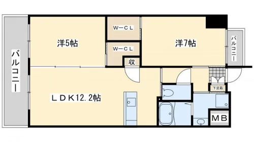 ウイングス里中【506号室】の間取り