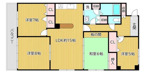 久岐の浜シーサイドファイラム21 7号棟【301号室】の間取り