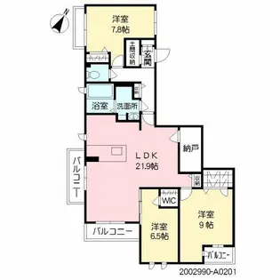 クレスト則松【201号室】の間取り