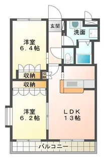 パルティール新入Ⅱ【2階】の間取り