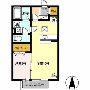 ジーライズ西日置【1階】の間取り
