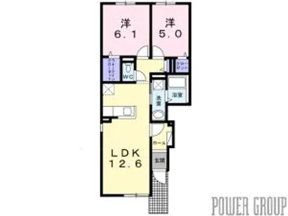 カルム栗山【1階】の間取り