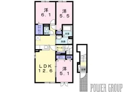 カルム栗山【2階】の間取り