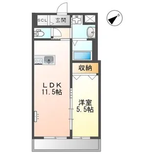 アセンション御開【203号室】の間取り
