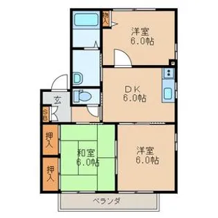 リバプール Ⅰ【2階】の間取り