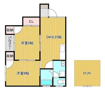 シティベール海老津A【202号室】の間取り