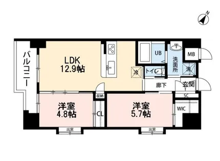 ウイングス折尾【1301号室】の間取り