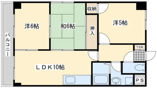 スカール上上津役【902号室】の間取り