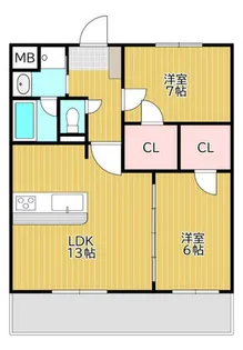 アン・遠賀野【102号室】の間取り